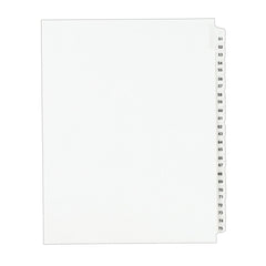 11 x 8 1/2" 51 to 75" Label, 25 Tabs, Unpunched, Preprinted Tab Dividers