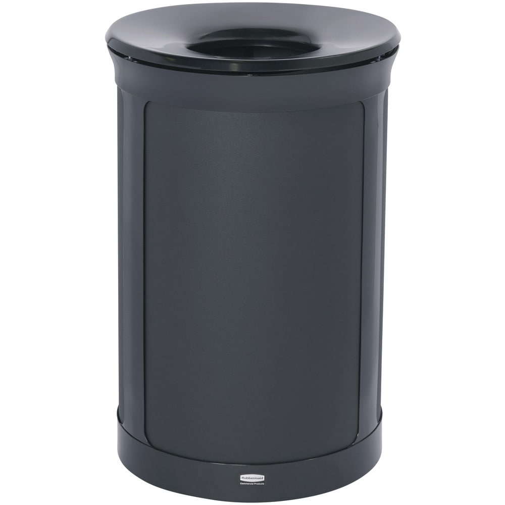 Trash Cans & Recycling Containers; Product Type: Trash Can; Container Capacity: 33 gal; Container Shape: Round; Container Material: Metal; Color: Metallic Jet Black; Material: Metal