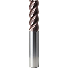 Corner Radius End Mill: 3/4" Dia, 2-1/4" LOC, 0.1200" Radius, 5 Flute, Solid Carbide