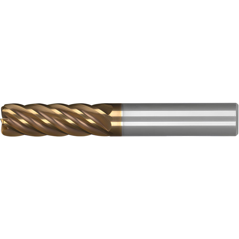 Corner Radius End Mill: 3/4" Dia, 4" LOC, 0.1200" Radius, 6 Flute, Solid Carbide