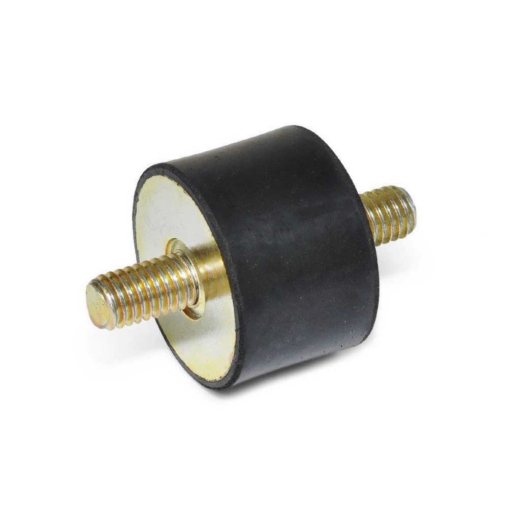 Vibration Isolators; Isolator Type: Stud/Stud; Insert Material: Zinc-Plated Steel; Isolator Material: Natural Rubber; Maximum Load Capacity: 57.80 N; Top Diameter: 14.00; Bottom Diameter: 14; Thread Size: #10-32; Overall Width: 14 mm