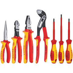 Combination Hand Tool Set: 7 Pc, Insulated Pliers & Screwdriver Set in Tool Roll