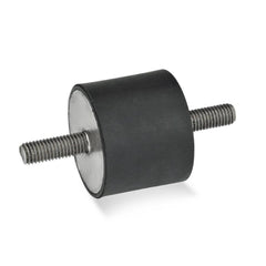 Vibration Isolators; Isolator Type: Stud/Stud; Insert Material: Stainless Steel; Isolator Material: Natural Rubber; Maximum Load Capacity: 7510.00 N; Top Diameter: 75.00; Bottom Diameter: 75; Thread Size: M12x1.75; Overall Width: 75 mm