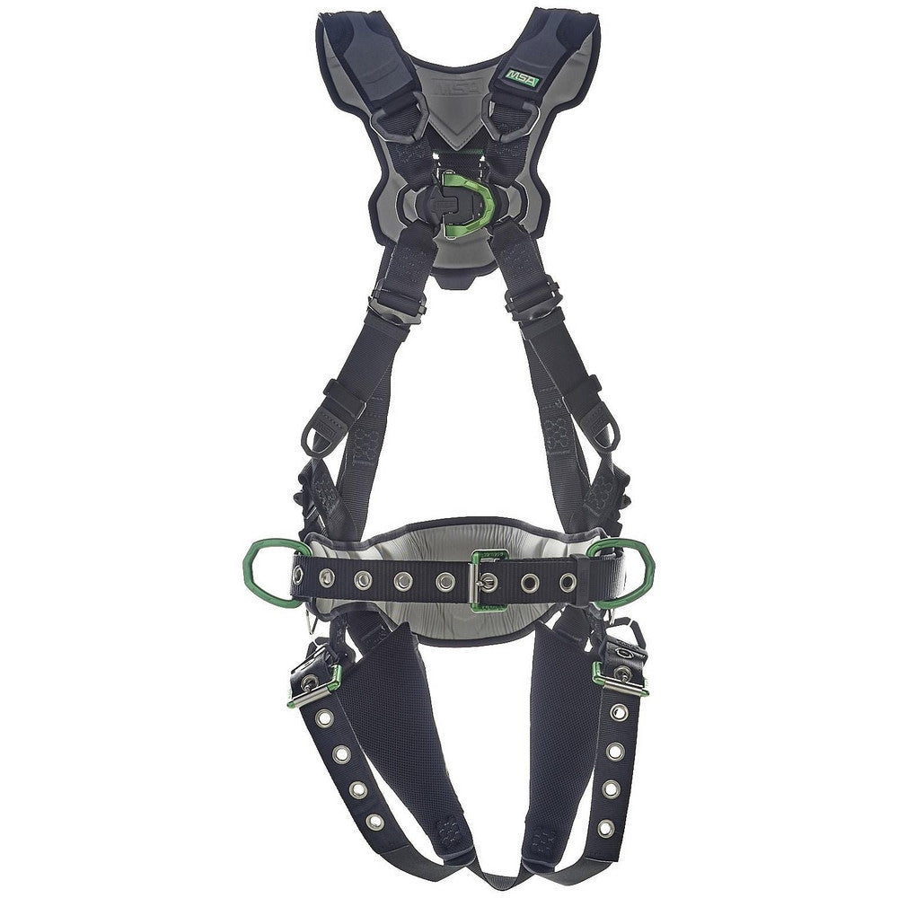 Fall Protection Harnesses:  400.000 Lb,  Construction Style,  Size Medium & Standard,  For Construction,  Polyester, Back & Hips & Front D-Ring
