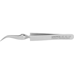 Tweezers; Tweezer Type: Fine Point; Pattern: Smooth Pointed Tip and Serrated Bent Tip; Material: Stainless Steel; Tip Type: Extra Fine; Tip Shape: Pointed; Overall Length (Inch): 4-1/2; Grip Style: Smooth