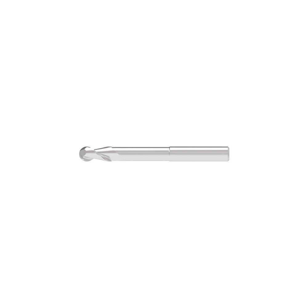 Ball End Mill: 12.00 mm Dia, 26.00 mm LOC, 2 Flute, Solid Carbide