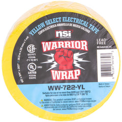 Electrical Tape; Tape Material: Vinyl; Width (Inch): 3/4; Thickness (mil): 7.0000; Color: Yellow; Series: Professional; Series Part Number: WW-722-YL; Adhesive Material: PVC