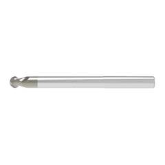 Ball End Mill: 4.00 mm Dia, 4.50 mm LOC, 2 Flute, Solid Carbide