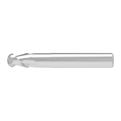 Ball End Mill: 14.00 mm Dia, 22.00 mm LOC, 2 Flute, Solid Carbide