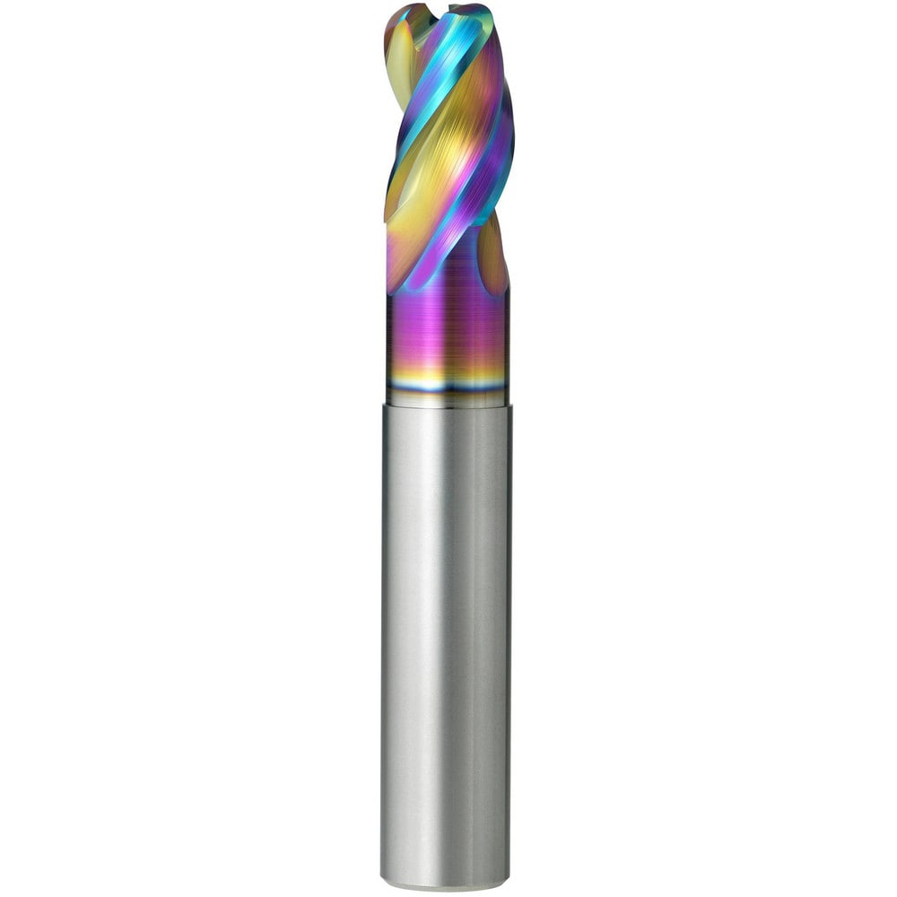 Corner Radius End Mill: 25 mm Dia, 37.50 mm LOC, 4.00 mm Radius, 3 Flute, Solid Carbide