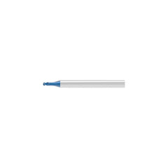 Ball End Mill: 0.60 mm Dia, 0.48 mm LOC, 2 Flute, Solid Carbide