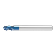 Ball End Mill: 3.00 mm Dia, 8.00 mm LOC, 3 Flute, Solid Carbide