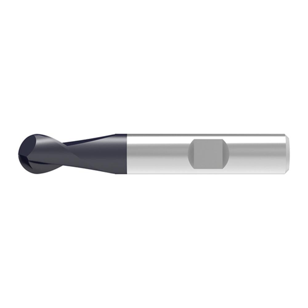 Ball End Mill: 18.00 mm Dia, 22.00 mm LOC, 2 Flute, Solid Carbide
