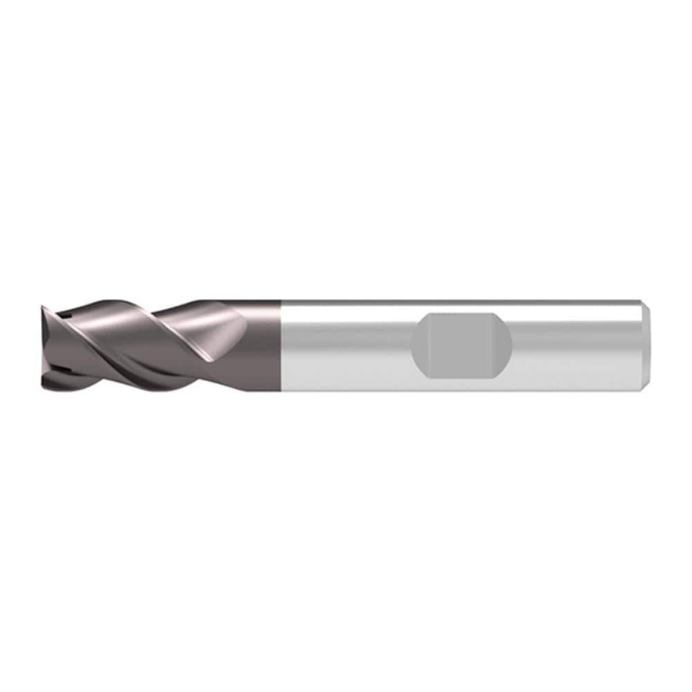 Corner Chamfer End Mill: 5.00 mm Dia, 9.00 mm LOC, 3 Flute, 0.15 mm Chamfer Width, Solid Carbide