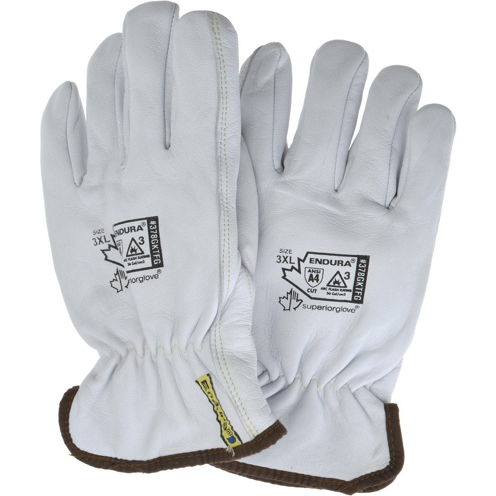 Arc Flash & Flame Protection Gloves; SILICA INF WHT 3XL 1PR ENDURA GOATSKN DRIVER GLV