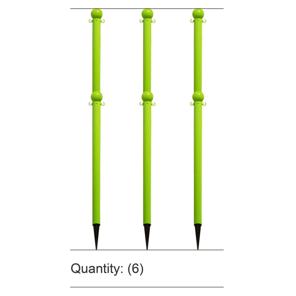 Pedestrian Barrier Kits; Chain Material: Polyethylene; Post Material: HDPE; Surface Pattern: Solid Color; Chain Color: Safety Green; Post Color: Safety Green; Chain Trade Size: 8; Inside Link Length: 1.32 in; Inside Link Width: 0.47