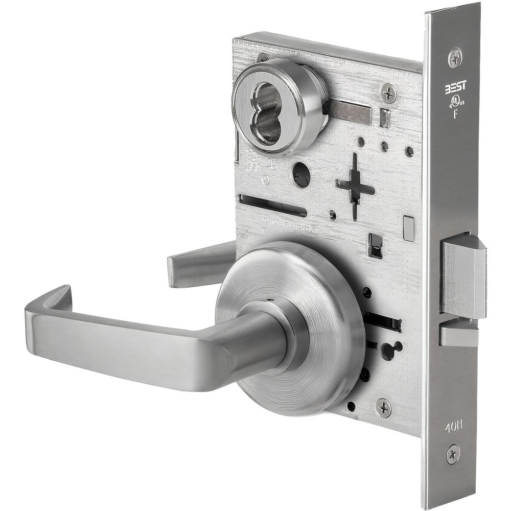 Lever Locksets; Lockset Type: Classroom; Key Type: Keyed Different; Back Set: 2-3/4; Cylinder Type: Less Core; Material: Metal; Door Thickness: 1-3/4; Finish: Satin Chrome