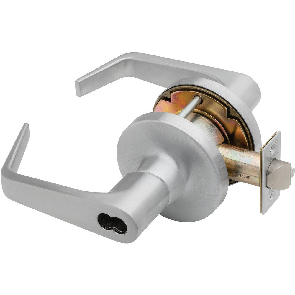 Lever Locksets; Lockset Type: Office; Key Type: Keyed Different; Back Set: 2-3/4; Cylinder Type: Less Core; Material: Metal; Door Thickness: 1-3/4 to 2-1/4; Finish: Satin Chrome