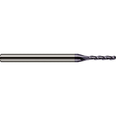 Ball End Mill: 0.0100" Dia, 0.0500" LOC, 4 Flute, Solid Carbide