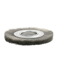 8″ Diameter × 1/2″ Width, Carbon Steel, 0.008″ Crimped Bristle, Wheel Brush
