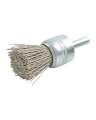 1/2″ Diameter × 1/4″ Shank Diameter × 7/8″ Trim Length, 0.018″ Abrasive Nylon Bristle, Aluminum Oxide, Solid End Brush