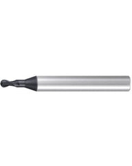2 mm Dia. × 1.2 mm LOC × 6 mm Shank Dia. × 50 mm OAL, 2 Flute, Carbide, AlCr, Ballnose End Mill
