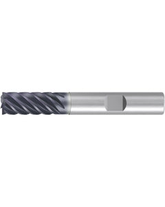 Square End Mill; 1/2″ Dia. × 1″ LOC × 1/2″ Shank Dia. × 3″ OAL ; 6 FL ; Carbide ; AlCr ; 0.008″ R