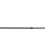 1.16 mm Dia. × 1.5 mm Shank Dia. × 30 mm OAL × 10 mm LCF, 120 Degrees, 7xD, 2 Flute, Uncoated - Solid Carbide Drills