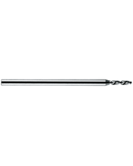 2.93 mm Dia. × 3 mm Shank Dia. × 38 mm OAL × 14 mm LCF, 120 Degrees, 5xD, 2 Flute, Uncoated - Solid Carbide Drills