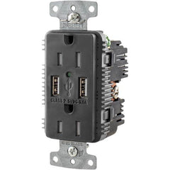 Hubbell Wiring Device-Kellems - USB Receptacles Number of USB Ports: 2 Number of Receptacles: 2 - Exact Industrial Supply