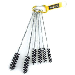 Brush Research Mfg. - 1" Diam Helical Nylon Tube Brush - Single Spiral, 0.22" Filament Diam, 3" Brush Length, 12" OAL, 0.22" Diam Galvanized Steel Shank - Exact Industrial Supply