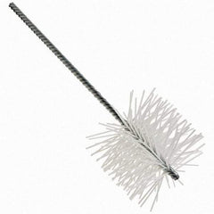 Brush Research Mfg. - 5-1/2" Diam Helical Nylon Tube Brush - Single Spiral, 0.079" Filament Diam, 8" Brush Length, 8" OAL, 0.292" Diam Galvanized Steel Shank - Exact Industrial Supply