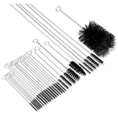 Brush Research Mfg. - 3/4" Diam Helical Nylon Tube Brush - Single Spiral, 0.028" Filament Diam, 3" Brush Length, 14" OAL, 0.245" Diam Galvanized Steel Shank - Exact Industrial Supply