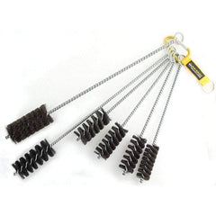 Brush Research Mfg. - 1-3/4" Diam Helical Natural Bristle Tube Brush - Single Spiral, 0.012" Filament Diam, 3-1/2" Brush Length, 18" OAL, 0.292" Diam Galvanized Steel Shank - Exact Industrial Supply