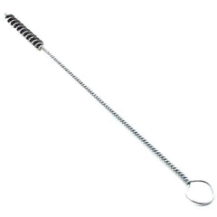 Brush Research Mfg. - 1/4" Diam Helical Steel Tube Brush - Single Spiral, 0.006" Filament Diam, 2" Brush Length, 10" OAL, 0.14" Diam Galvanized Steel Shank - Exact Industrial Supply
