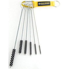 Brush Research Mfg. - 7/16" Diam Helical Natural Bristle Tube Brush - Single Spiral, 0.006" Filament Diam, 2-1/2" Brush Length, 10" OAL, 0.168" Diam Galvanized Steel Shank - Exact Industrial Supply