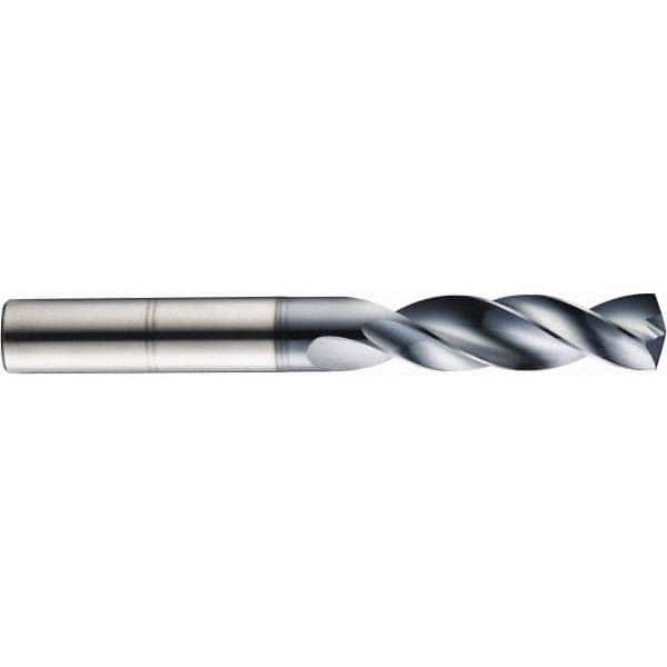 Screw Machine Length Drill Bit: 0.4488″ Dia, 145 °, Solid Carbide Coated, Right Hand Cut, Spiral Flute, Straight-Cylindrical Shank, Series 135