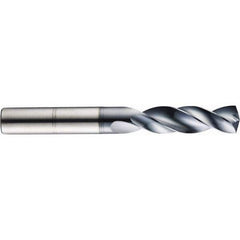 Screw Machine Length Drill Bit: 0.4488″ Dia, 145 °, Solid Carbide Coated, Right Hand Cut, Spiral Flute, Straight-Cylindrical Shank, Series 135