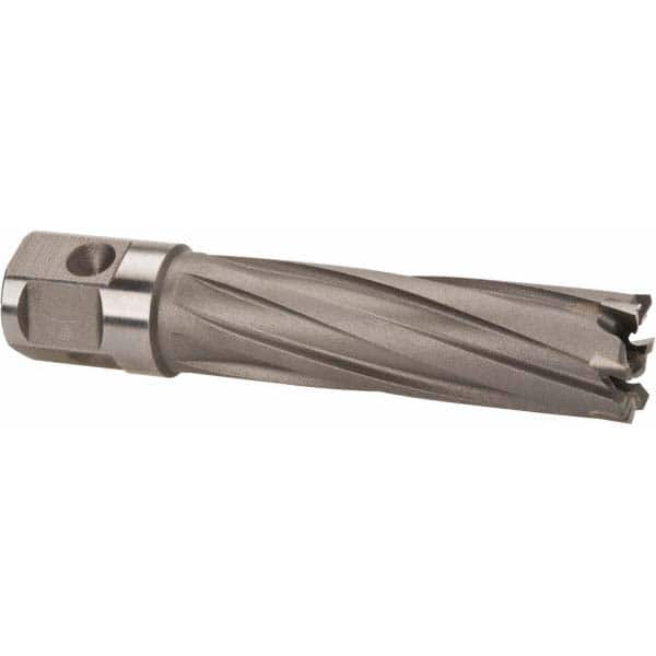 Annular Cutter: 11/16″ Dia, 2″ Depth of Cut, Carbide Tipped 3/4″ Shank Dia, 2 Flats, Bright/Uncoated