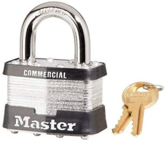 Master Lock - 1" Shackle Clearance, Keyed Alike Maximum Security Padlock - 3/8" Shackle Diam, Laminated Steel - Exact Industrial Supply
