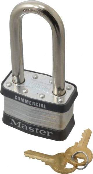 Master Lock - 2-1/2" Shackle Clearance, Keyed Alike Maximum Security Padlock - 3/8" Shackle Diam, Laminated Steel - Exact Industrial Supply