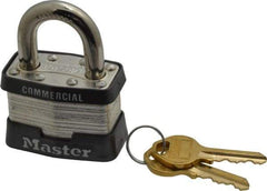 Master Lock - 15/16" Shackle Clearance, Keyed Alike Maximum Security Padlock - 5/16" Shackle Diam, Laminated Steel - Exact Industrial Supply