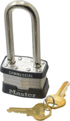 Master Lock - 2-1/2" Shackle Clearance, Keyed Alike Maximum Security Padlock - 5/16" Shackle Diam, Laminated Steel - Exact Industrial Supply