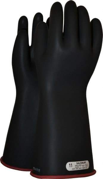 Salisbury by Honeywell - Class 1, Size 2XL (11), 14" Long, Rubber Lineman's Glove - 7,500 AC Max Use Voltage, 10,000 AC Test Voltage, Black/Red, ASTM D120, IEC EN60903 - Exact Industrial Supply