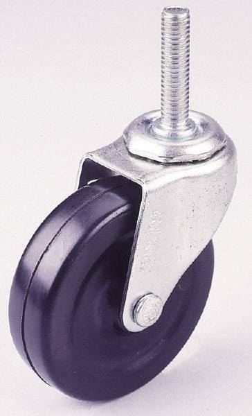 Albion - 5" Diam x 1-1/4" Wide x 6-15/32" OAH Stem Mount Swivel Caster - TPR, 225 Lb Capacity, Ball Bearing, 1/2-13 x 1-1/2" Threaded Stem - Exact Industrial Supply