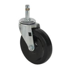 Albion - 4" Diam x 15/16" Wide x 4-5/8" OAH Stem Mount Swivel Caster - Soft Rubber, 115 Lb Capacity, Self-Lubricating Bearing, 7/16 x 1-17/32" Friction Stem - Exact Industrial Supply