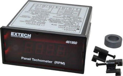 Extech - Accurate up to 0.05%, 0.1 and 0.1 (5 to 1,000) and 1 (1,000 to 9,999) and 10 (10,000 to 99,990) RPM Resolution, Noncontact Tachometer - 4.8819 Inch Long x 2 Inch Wide x 1.2992 Inch Meter Thick, 5 to 99,990 RPM Measurement - Exact Industrial Supply