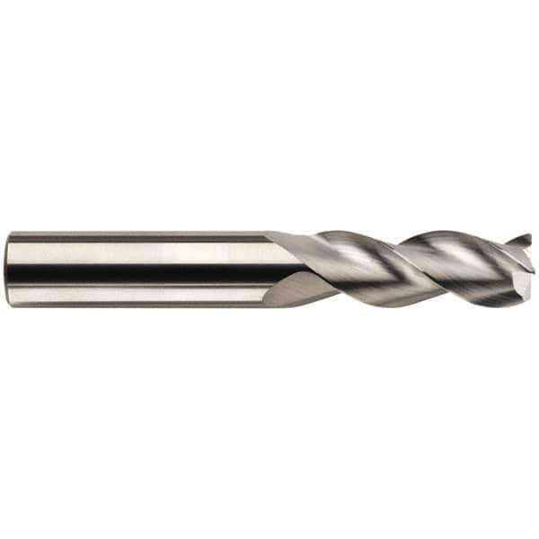 SGS - 1/2", 3 Flute, Single End, Solid Carbide, 0.03" Corner Radius End Mill - 4" OAL, 38° Helix, Right Hand Flute, 5/8" LOC, Right Hand Cut, 1-3/8" Extended Reach - Exact Industrial Supply