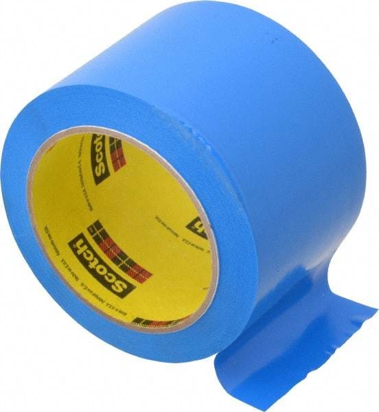 3M - Blue Solid Color Vinyl Tape - 3" Wide x 108' Long x 5.2 mil Thick, General Traffic - Exact Industrial Supply