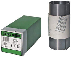 Made in USA - 2.50 m Long x 150 mm Wide x 0.4 mm Thick, Roll Shim Stock - Brass - Exact Industrial Supply